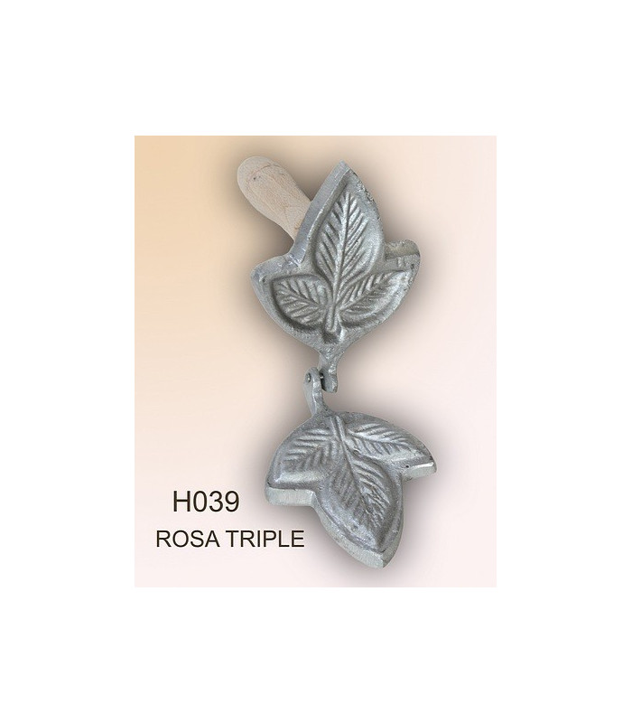 ÉTAMPE FEUILLE ROSE TRIPLE