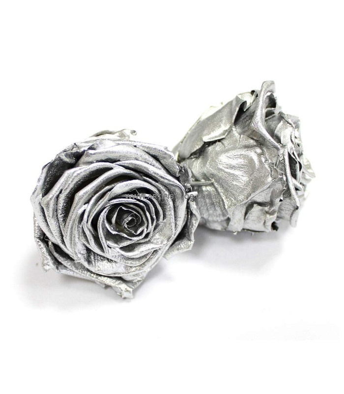 Rose métallique conservée 7 X 6,5 CM