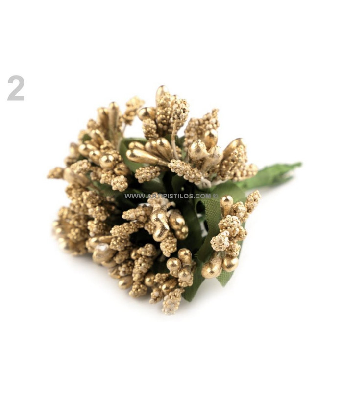Pistils artificiels avec finition métallique