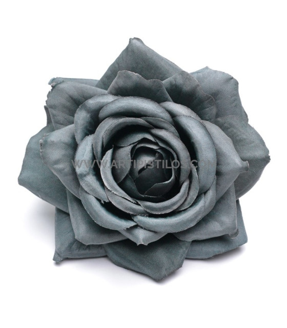 Rosse En Tissu "royal" 10.5 Cm Gris - Fleurs En Tissu - plastique
