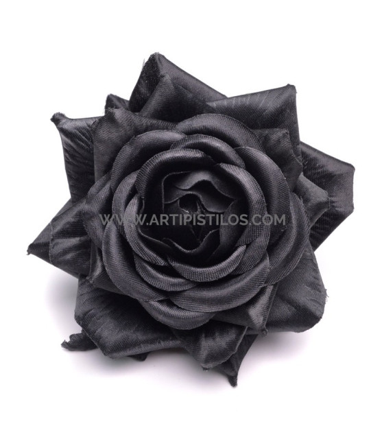 Rosse En Tissu "royal" 10.5 Cm Noir - Fleurs En Tissu - plastique