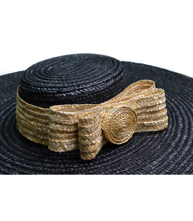 Ornement tressé en paille naturelle "FLOR"