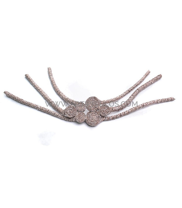 Ornement tressé en paille naturelle "OCTOPUS"