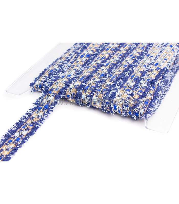 Passementerie lurex & chaîne métallique 25 mm