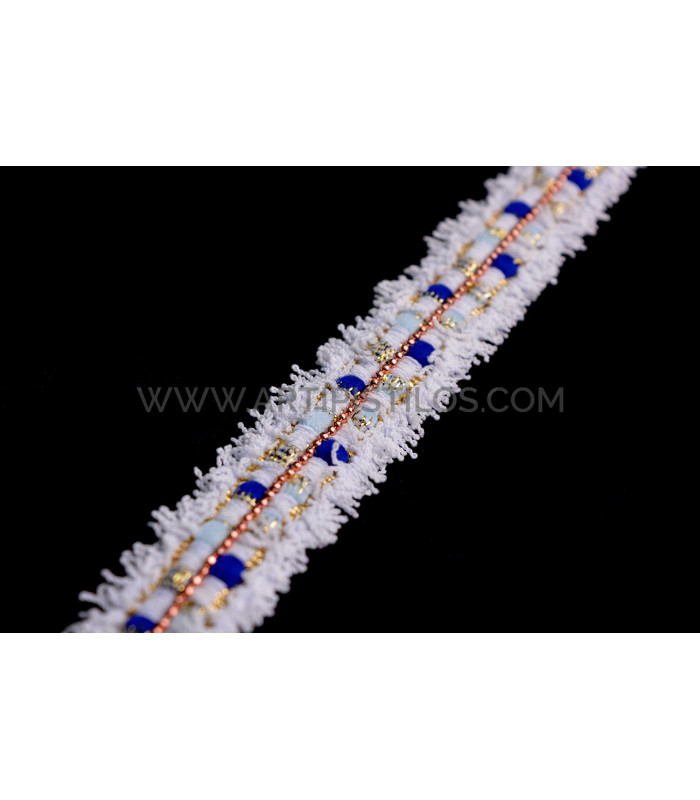 Passementerie lurex & chaîne métallique 20 mm