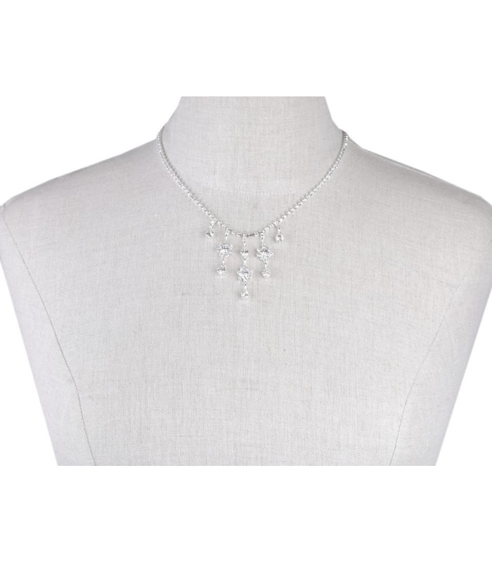 COLLAR Y PENDIENTES DE STRASS A JUEGO