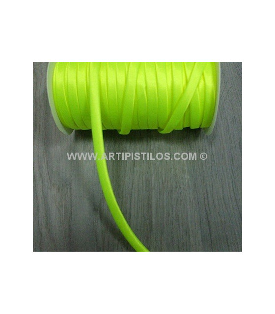 Spaghetti 7 Mm. 1 Mt. X 7 Mm. Amarillo Fluor - Spaghetti Satin 7 Mm