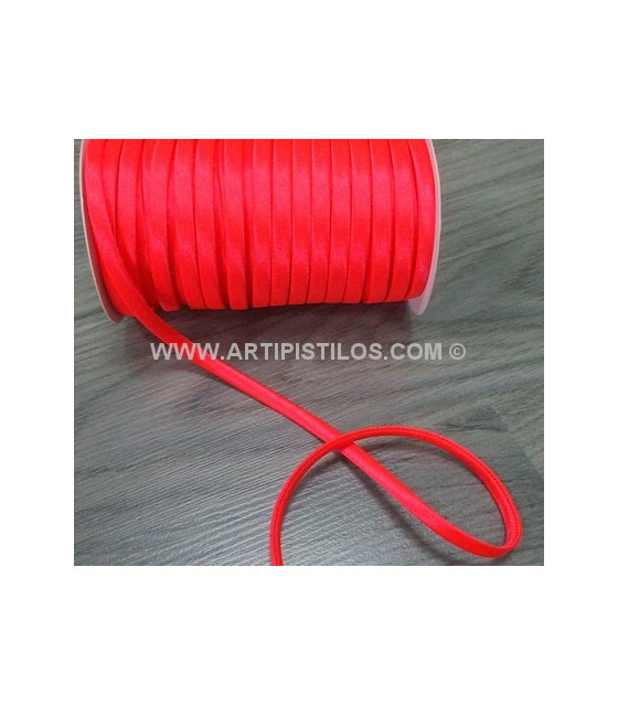 Spaghetti 7 Mm. 1 Mt. X 7 Mm. Naranja Fluor - Spaghetti Satin 7 Mm