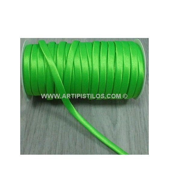 Spaghetti 7 Mm. 1 Mt. X 7 Mm. Verde Fluor - Spaghetti Satin 7 Mm
