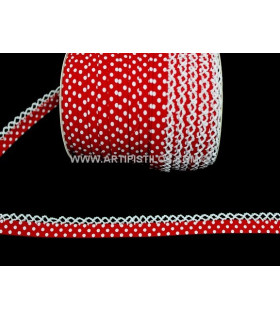 BIAIS DECORATIF À POIS 12 MM.