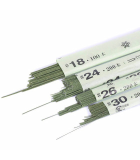 Fil floral japonais doublé de papyrus tressé vert 36 cm 100/200 pcs