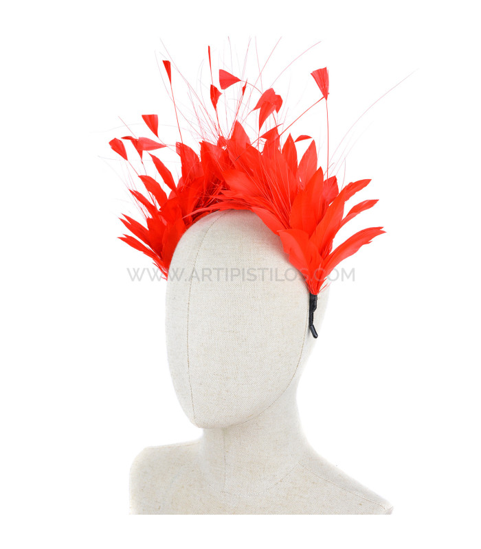 COIFFE DE PLUMES COQ/OISEAUX/OCA "LINA"