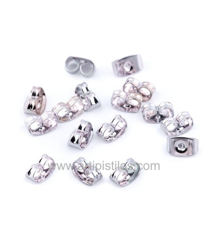 Ecrous en métal pour boucles d'oreilles/Paquet de 10 pcs.
