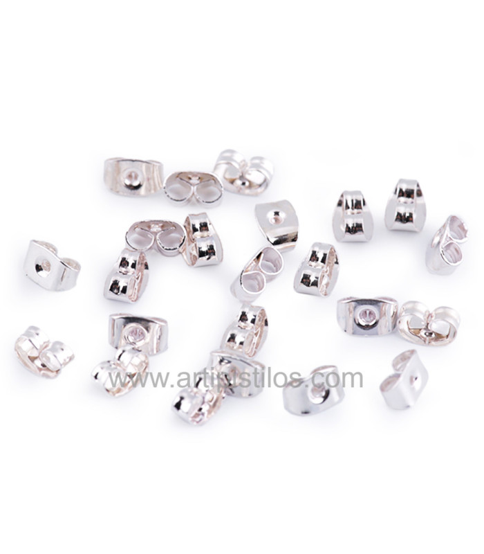 Ecrous en métal pour boucles d'oreilles/Paquet de 10 pcs.