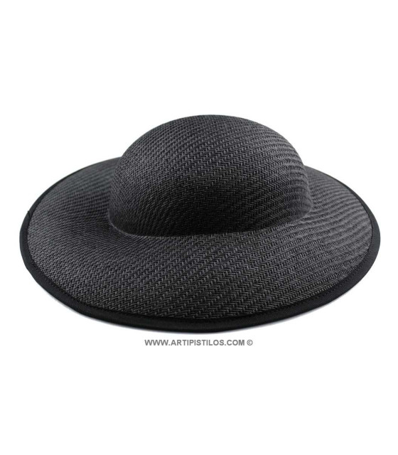 Mini Pamela De Fibres Naturelles 35 X 30 Cm Noir - Chapeaux Pamela De Fibres Naturelles