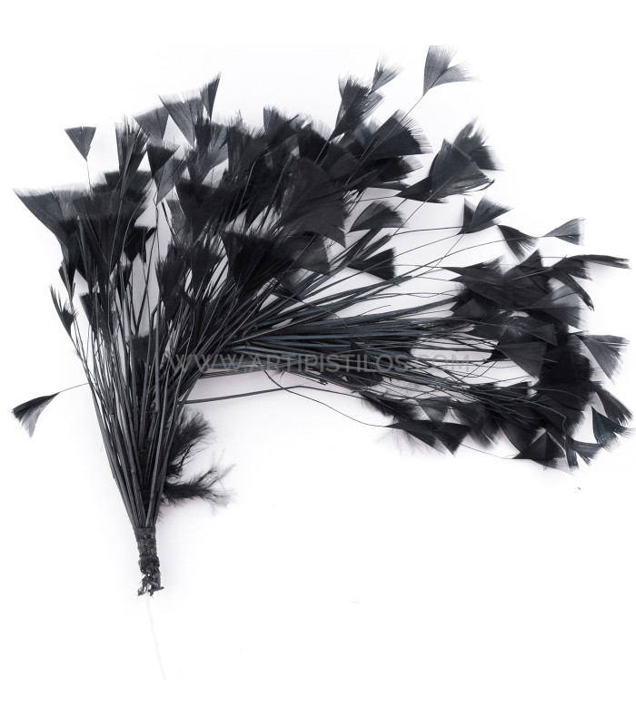 Franges Ornementales En Plumes De Coq - Lot De 4,6 M, Largeur 12,7-17,8 Cm - Noir