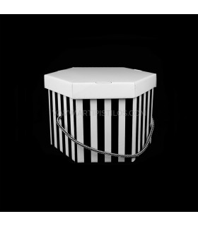 CAJA PARA TOCADOS RAYAS/BLANCA "PEQUEÑA"