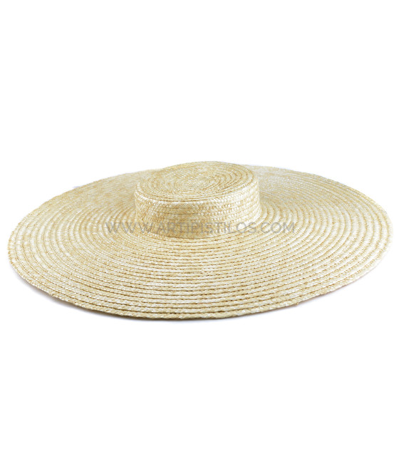 Chapeau De Paille Naturelle Toquilla - Tissé Main En Équateur - Taille M - Bords Larges