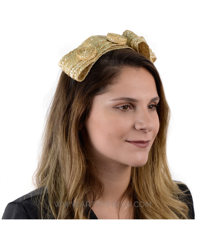 DIADÈME EN PAILLE NATURELLE "FORMIA"
