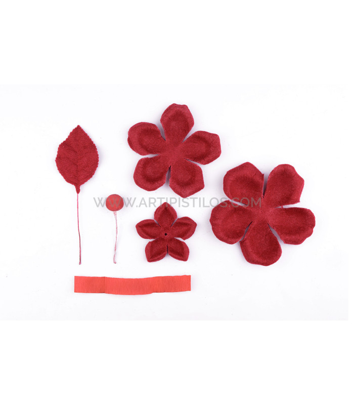PAQUET DE FLEURS EN FEUTRE "PIANA"