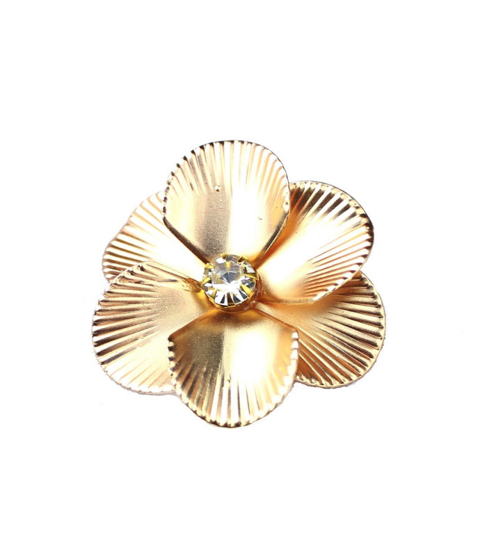 Fleur en métal avec des strass de 3 cm de diamètre