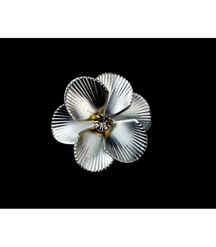 Fleur en métal avec des strass de 3 cm de diamètre