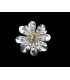 Fleur métallique 3 trois feuilles avec strass