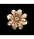 Fleur métallique 3 trois feuilles avec strass