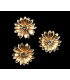 Fleur métallique 2 feuilles avec strass