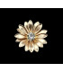 Fleur métallique 2 feuilles avec strass