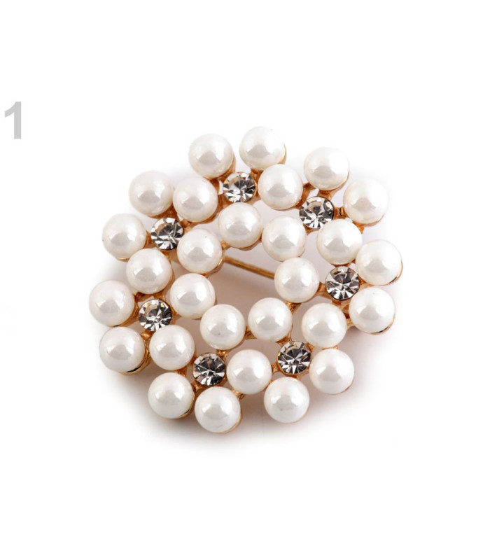 BROCHE DÉCORATIVE AVEC DES STRASS "BERRIEN"
