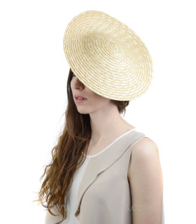 CHAPEAU DE PAILLE NATURELLE TRESSE "GRACIA"