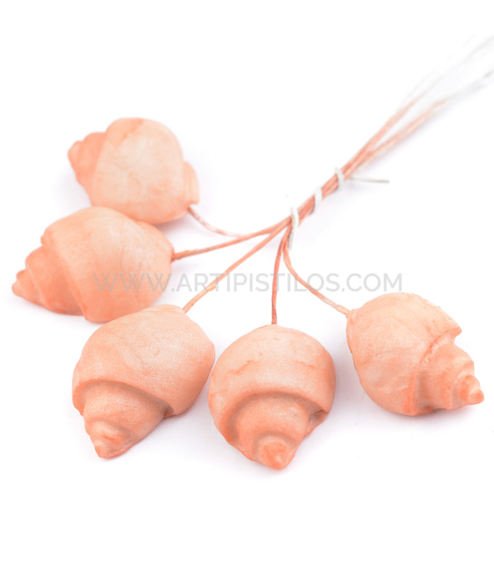 FLEUR EN PORCELAINE FROIDE ESCARGOT LISSE 2 X 1,5CM