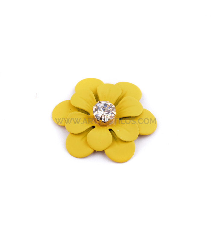 APPLICATION DE FLEURS MÉTALLIQUES AVEC STRASS "URAVAN"
