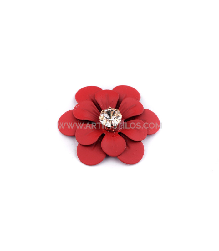 APPLICATION DE FLEURS MÉTALLIQUES AVEC STRASS "URAVAN"