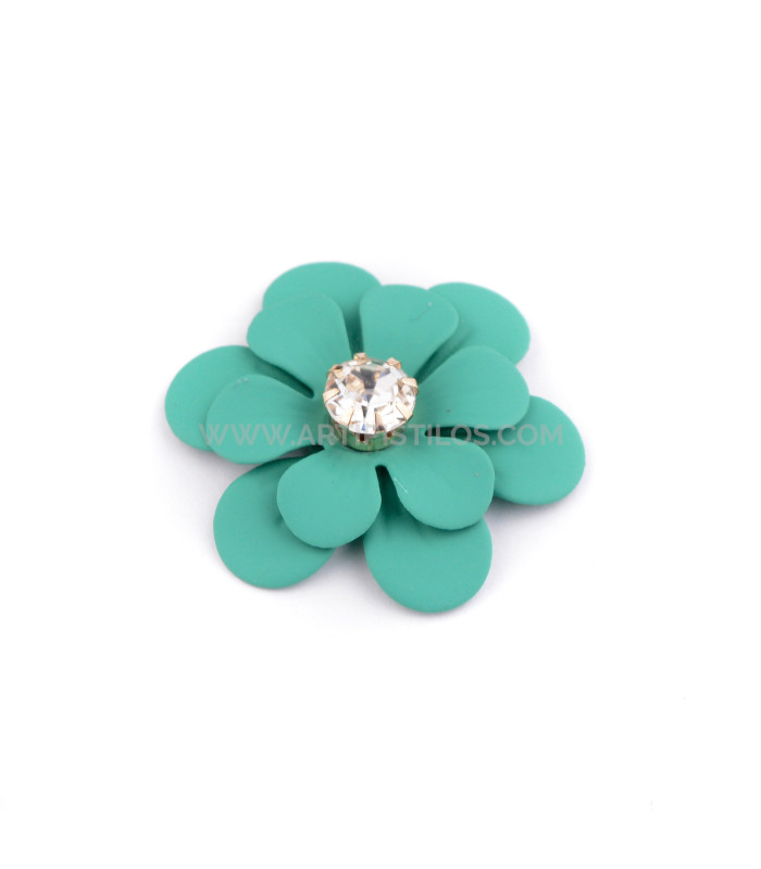 APPLICATION DE FLEURS MÉTALLIQUES AVEC STRASS "URAVAN"