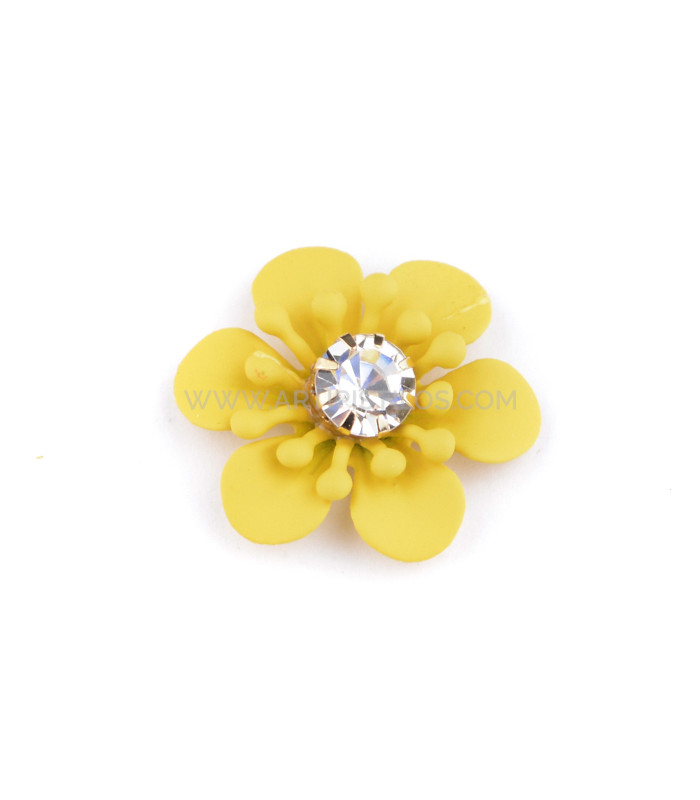 APPLICATION DE FLEURS MÉTALLIQUES AVEC STRASS "WALDEN"