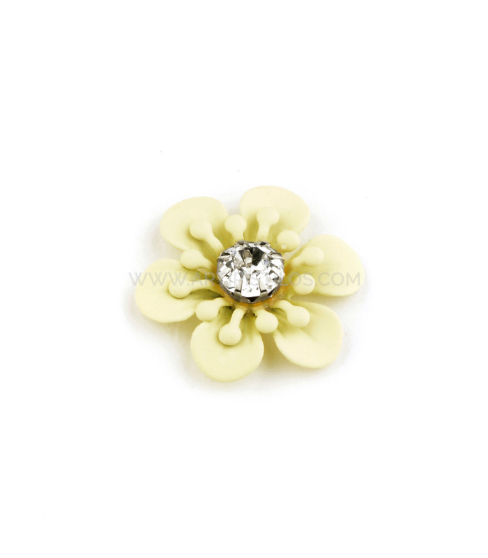 APPLICATION DE FLEURS MÉTALLIQUES AVEC STRASS "WALDEN"