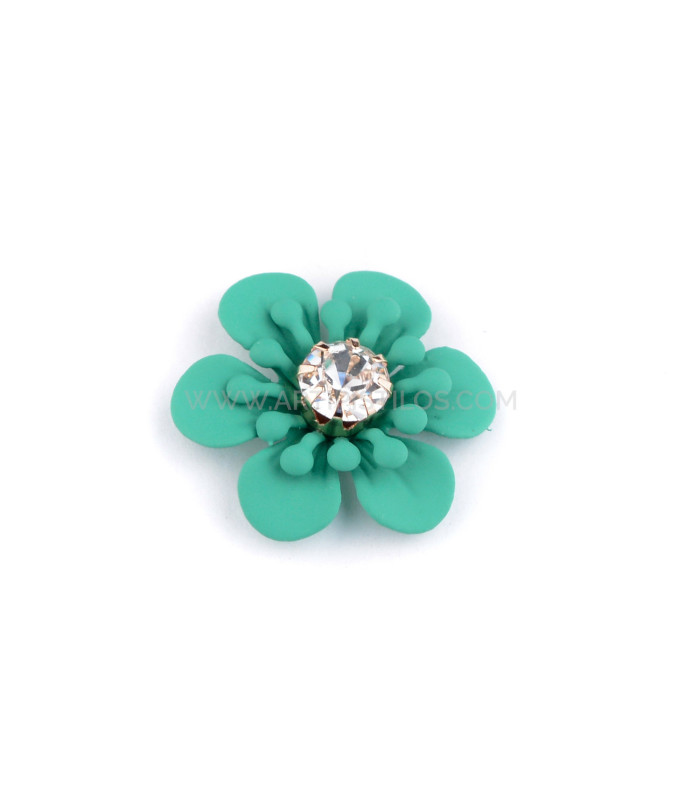 APPLICATION DE FLEURS MÉTALLIQUES AVEC STRASS "WALDEN"