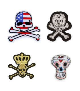 MÉLANGE D'APPLICATIONS DE CRÂNES THERMO-ADHESIF BRODÉ