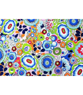 TISSU AVEC FINITION HYDROFUGE "FLOWERS"