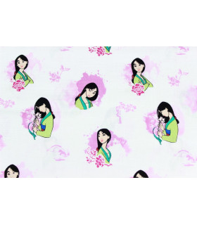 Tissu imprimé "MULAN" 100% coton