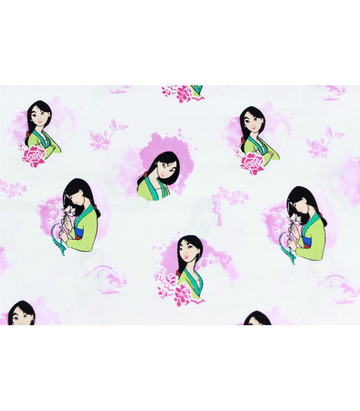 Tissu imprimé "MULAN" 100% coton