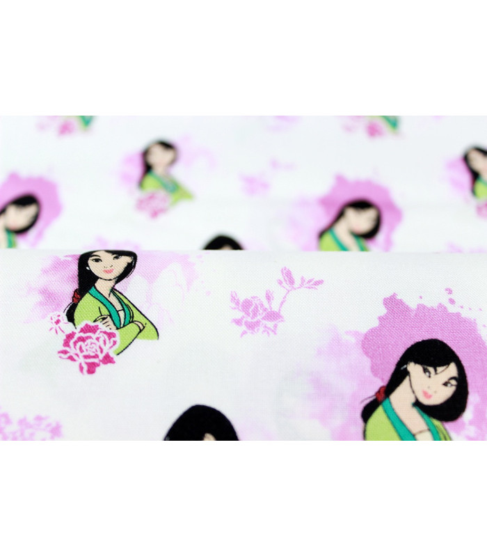 Tissu imprimé "MULAN" 100% coton