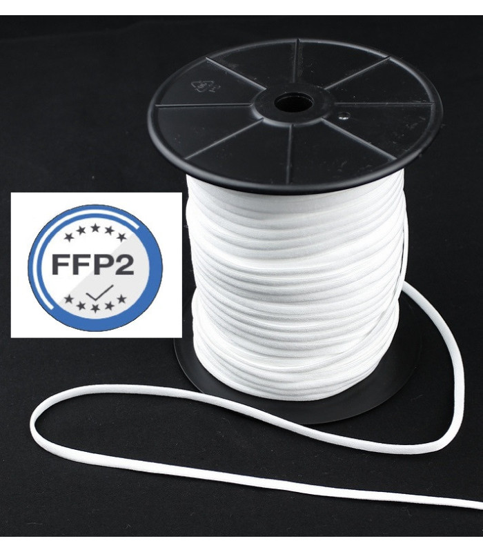 Bande élastique plate pour masques FFp2