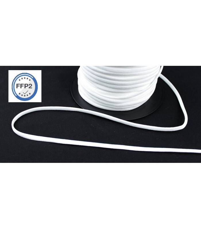 Bande élastique plate pour masques FFp2