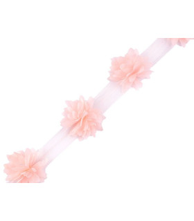 Bande de fleurs sur tulle