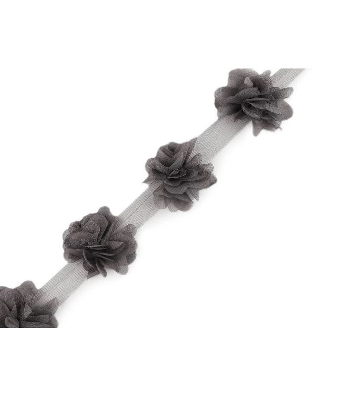 TIRA FLORES DE TUL 1 mt x 6 cm