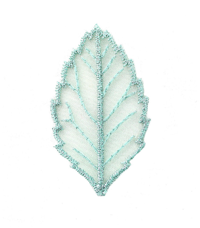 Feuille brodée 2 x 5 cm