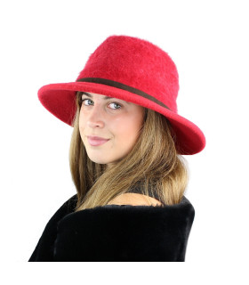 Chapeau de dame en angora/laine - Auto-ajustable